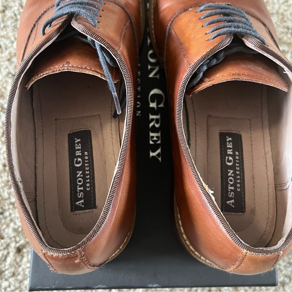 Aston Grey Men’s Leu Cognac Oxford Dress Shoes - Picture 7 of 11